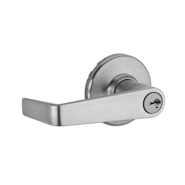 Kwikset Kingston Lever Light Commercial Keyed Entry Door Lock SmartKey with RCAL Latch and RCS Strike Satin Chrome Finish Kwikset