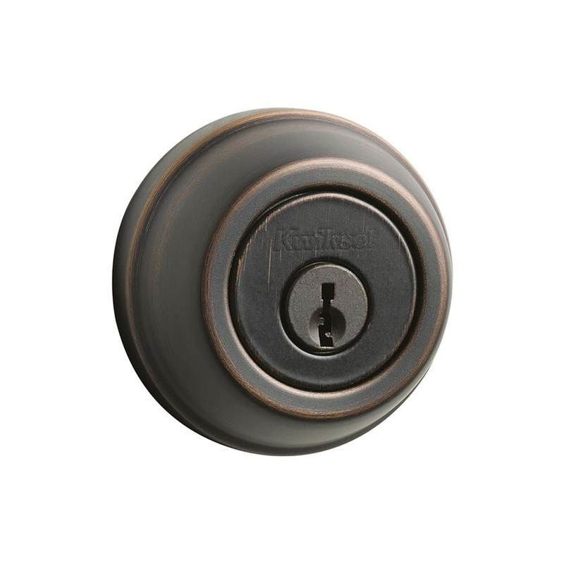 Kwikset Single Cylinder Deadbolt with 6AL Latch and STRKP Strike Pack which includes Square Corner, Round Corner and 5303 Round Corner Full Lip Strikes Kwikset