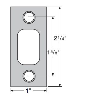 Kwikset 1" x 2-1/4" Square Corner Deadbolt Strike for 8507, Kwikset