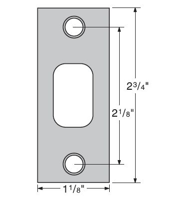 Kwikset 1-1/8" x 2-3/4" Square Corner Deadbolt Strike Kwikset