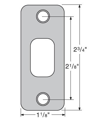 Kwikset 1-1/8" x 2-3/4" Round Corner Deadbolt Strike Kwikset