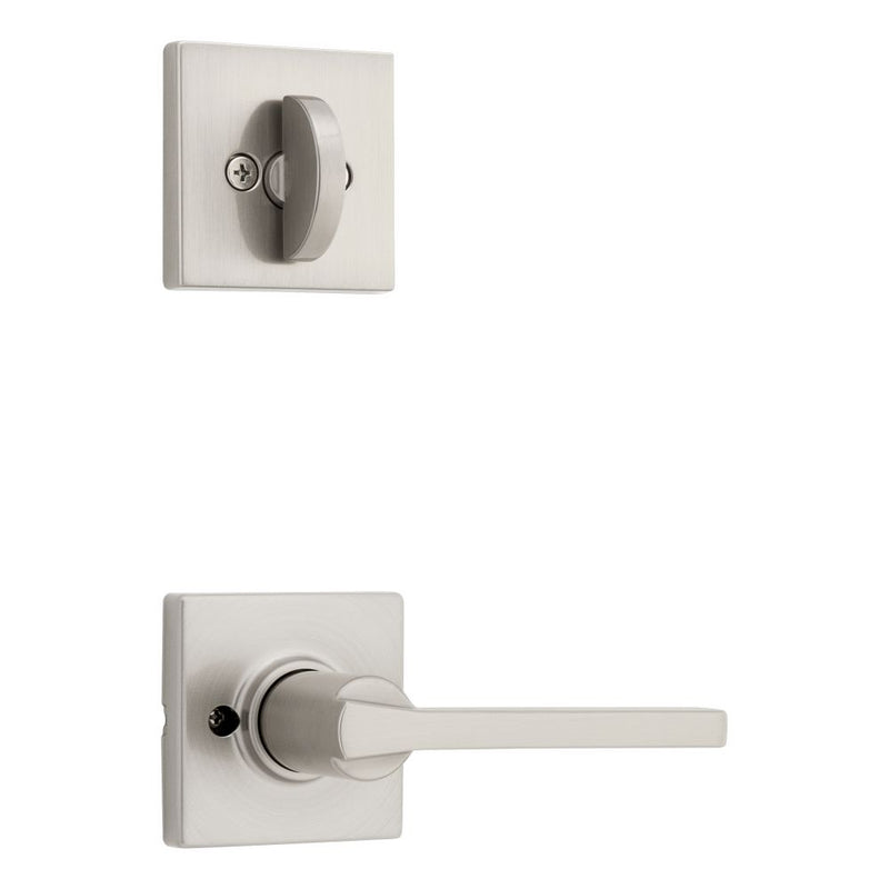 Kwikset Casey Lever with Square Rose Interior Single Cylinder Handleset Trim for Both 800 and 687 Series Handlesets Kwikset