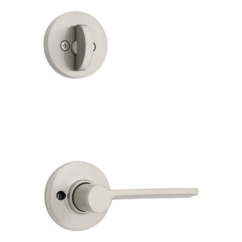 Kwikset Ladera Lever with Round Rose Interior Single Cylinder Handleset Trim for Both 800 and 687 Series Handlesets Kwikset