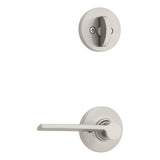 Kwikset Ladera Lever with Round Rose Interior Single Cylinder Handleset Trim for Both 800 and 687 Series Handlesets Kwikset