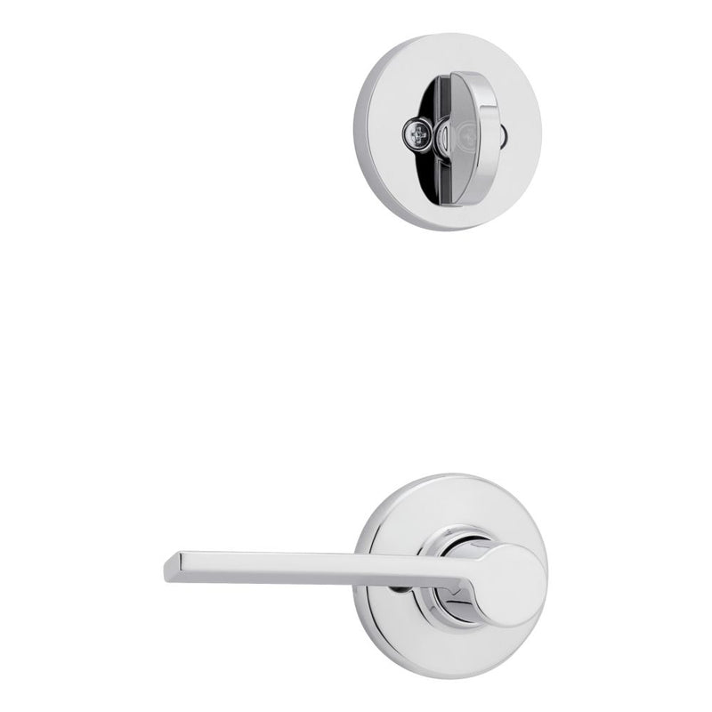 Kwikset Ladera Lever with Round Rose Interior Single Cylinder Handleset Trim for Both 800 and 687 Series Handlesets