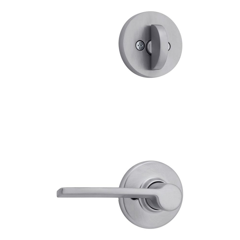 Kwikset Ladera Lever with Round Rose Interior Single Cylinder Handleset Trim for Both 800 and 687 Series Handlesets