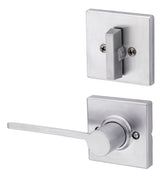 Kwikset Ladera Lever with Square Rose Interior Single Cylinder Handleset Trim Compatible with Both the 800 Series and 687 Series Handlesets Kwikset