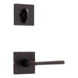 Kwikset Lisbon Lever with Square Rose Interior Single Cylinder Handleset Trim for Both 800 and 687 Series Handlesets Kwikset