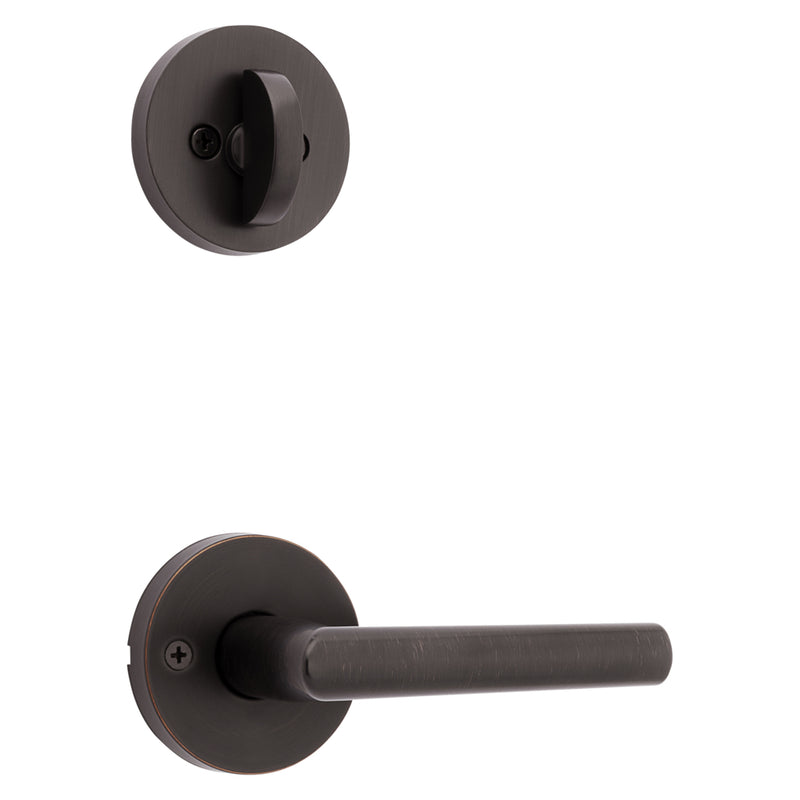 Kwikset Milan Lever with Round Rose Interior Single Cylinder Handleset Trim for Both 800 and 687 Series Handlesets Kwikset