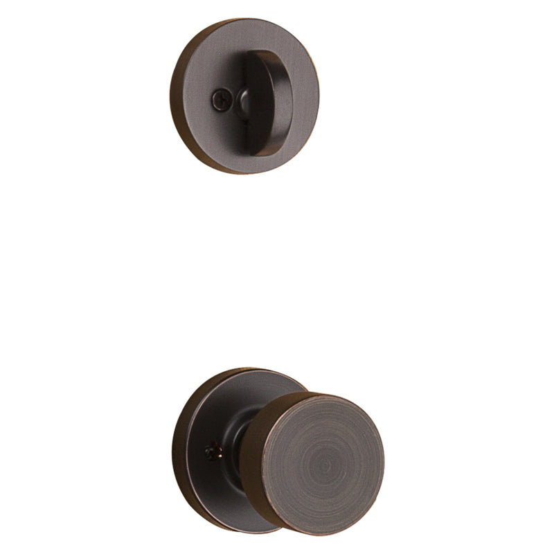 Kwikset Pismo Knob with Round Rose Interior Single Cylinder Handleset Trim for Both 800 and 687 Series Handlesets Kwikset