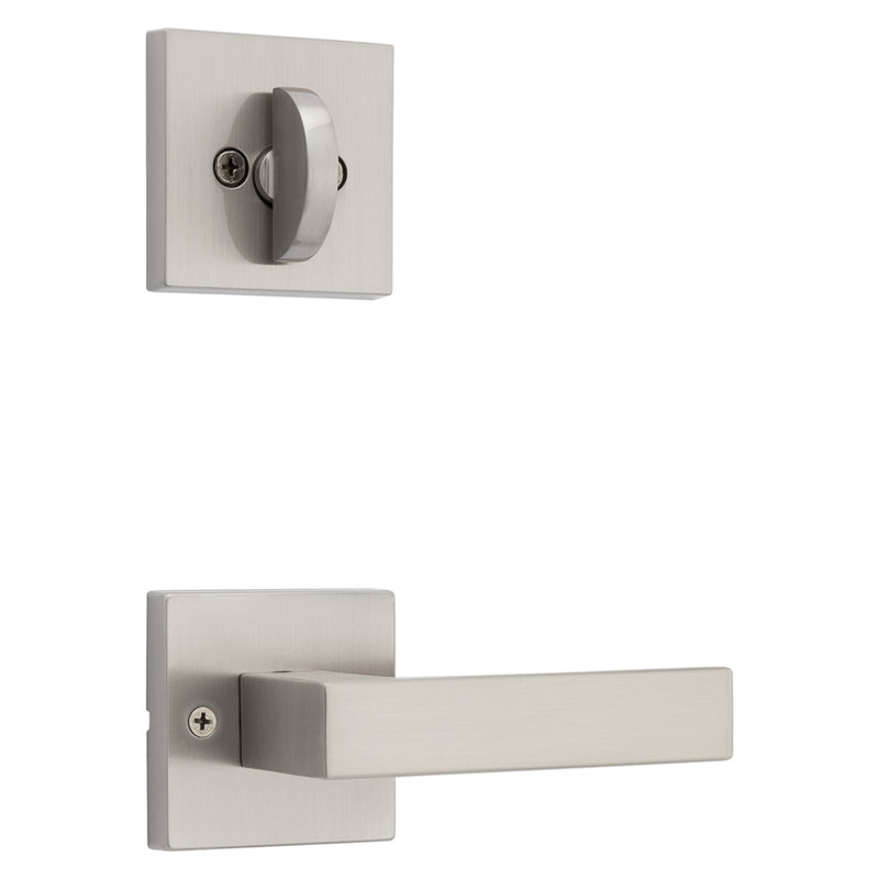 Kwikset Singapore Lever with Square Rose Interior Single Cylinder Handleset Trim for Both 800 and 687 Series Handlesets Kwikset