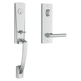 Baldwin Reserve Emergency Egress Miami Handleset with Tube Lever and Contemporary Square Escutcheon with 6AL Latch and Dual Strike Baldwin Reserve