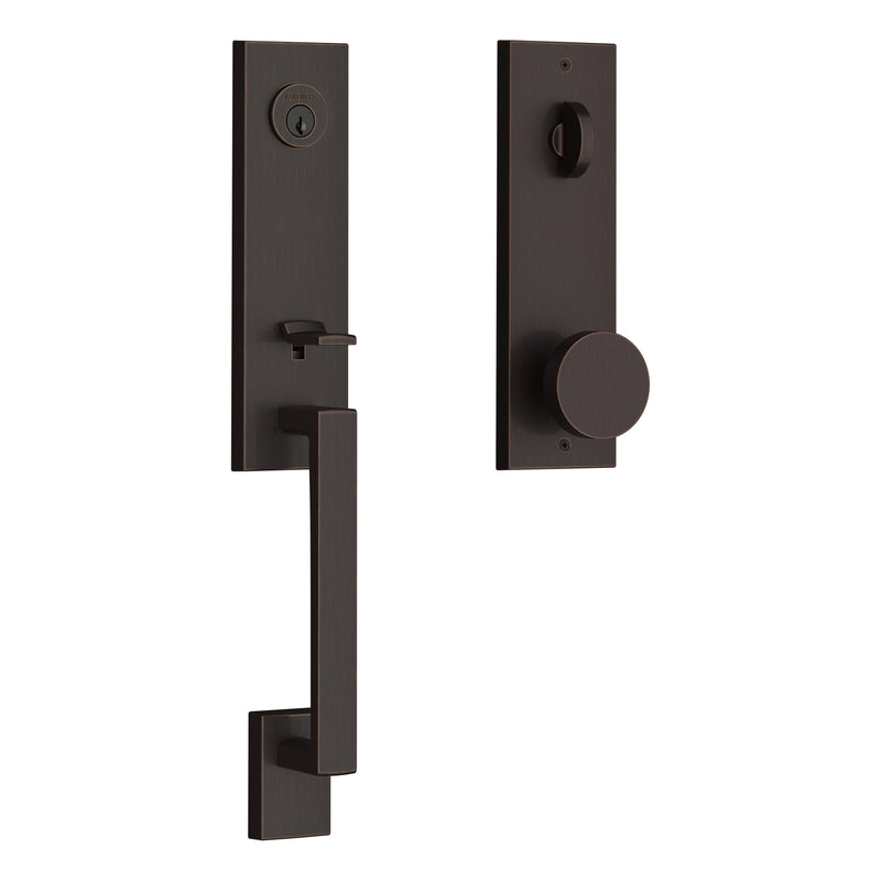 Baldwin Reserve Emergency Egress Seattle Handleset with Contemporary Knob and Contemporary Square Escutcheon with 6AL Latch and Dual Strike Baldwin Reserve