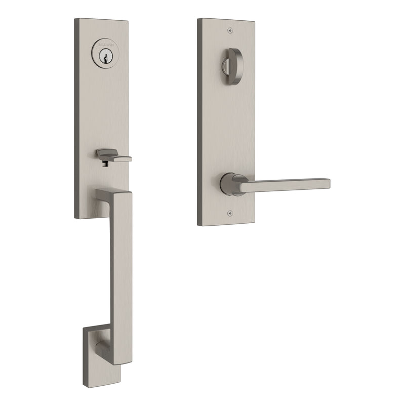 Baldwin Reserve Emergency Egress Seattle Handleset with Square Lever and Contemporary Square Escutcheon with 6AL Latch and Dual Strike and SmartKey Baldwin Reserve