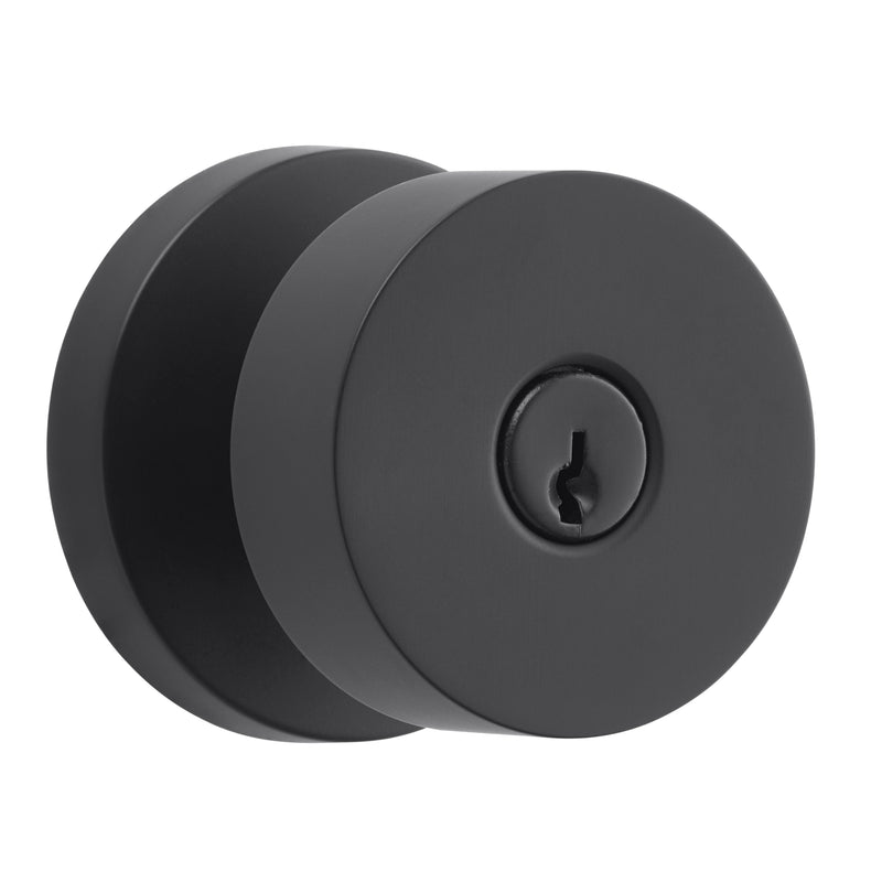 Baldwin Reserve Entry Contemporary Knob and Contemporary Round Rose with 6AL Latch and Dual Strike Baldwin Reserve