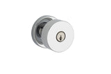 Baldwin Reserve Entry Contemporary Knob and Contemporary Round Rose with 6AL Latch and Dual Strike Baldwin Reserve