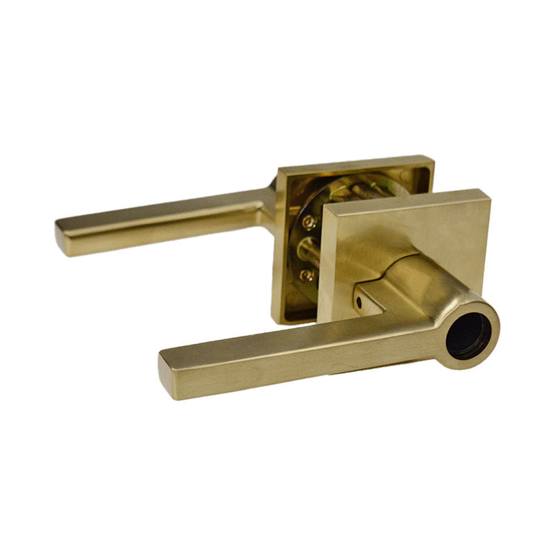 Baldwin Reserve Entry Square Lever and Contemporary Square Rose with 6AL Latch and Dual Strike Baldwin Reserve