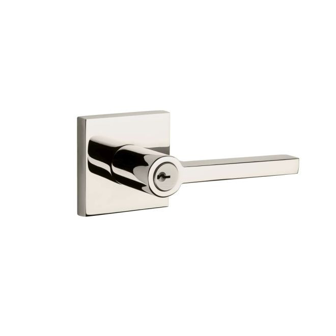 Baldwin Reserve Entry Square Lever and Contemporary Square Rose with 6AL Latch and Dual Strike Baldwin Reserve