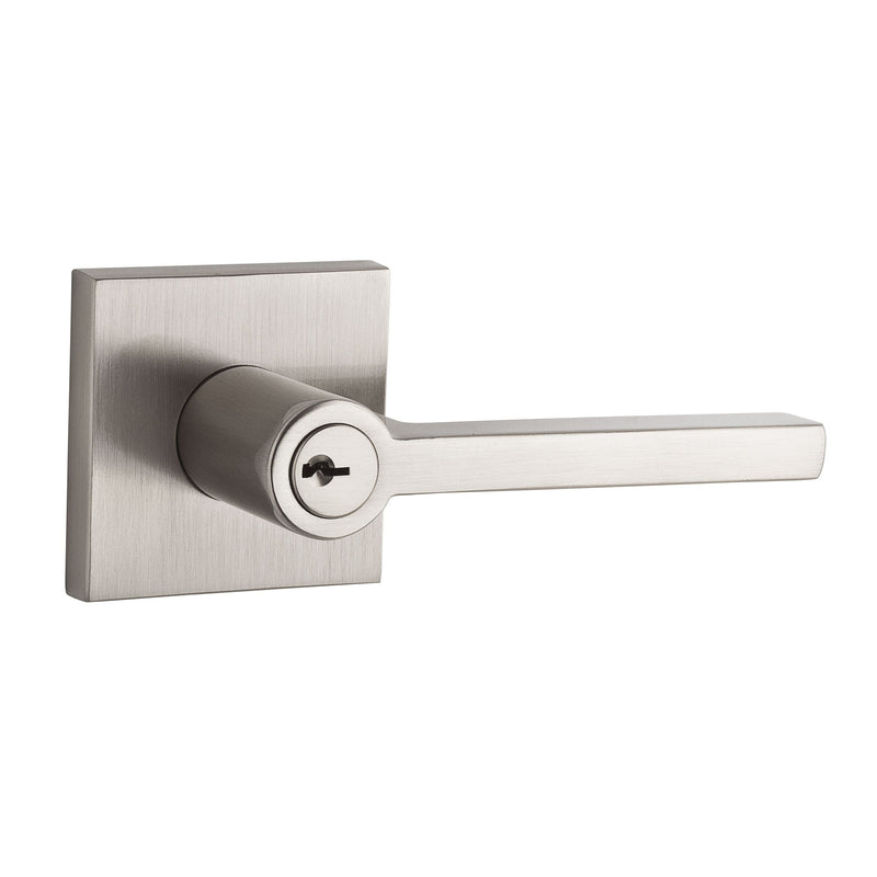 Baldwin Reserve Entry Square Lever and Contemporary Square Rose with 6AL Latch and Dual Strike Baldwin Reserve