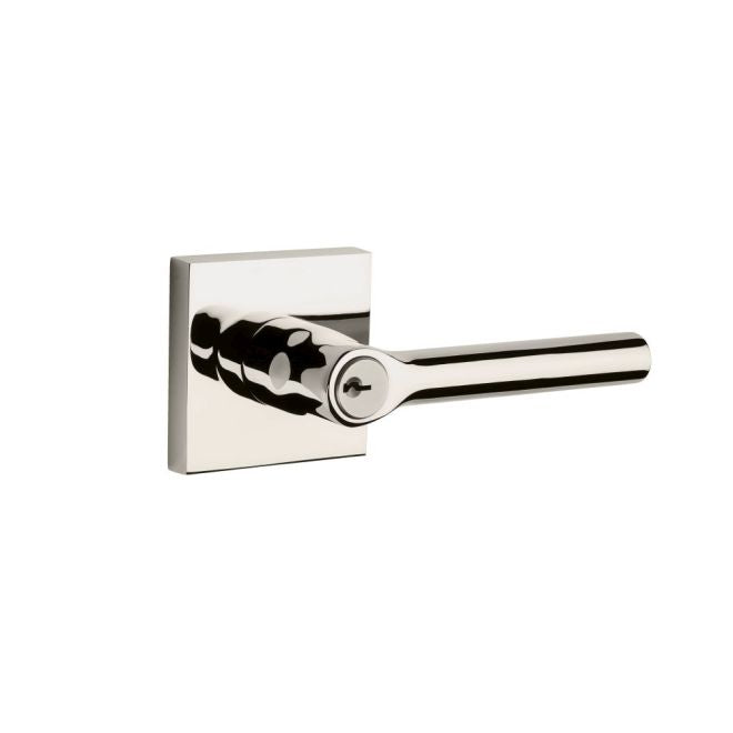 Baldwin Reserve Entry Tube Lever and Contemporary Square Rose with 6AL Latch and Dual Strike Baldwin Reserve