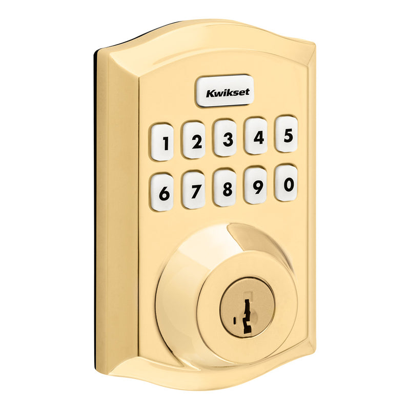 Kwikset Traditional Home Connect Keypad Connected Smart Lock Deadbolt with Z-Wave 700 Long Range and SmartKey with RCALFD Latch and RCS Strike