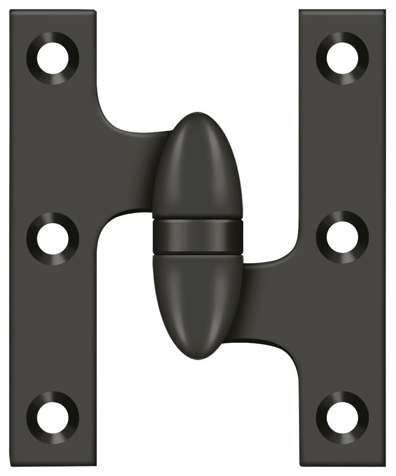 Deltana 3" x 2-1/2" Left Hand Olive Knuckle Hinge; Deltana