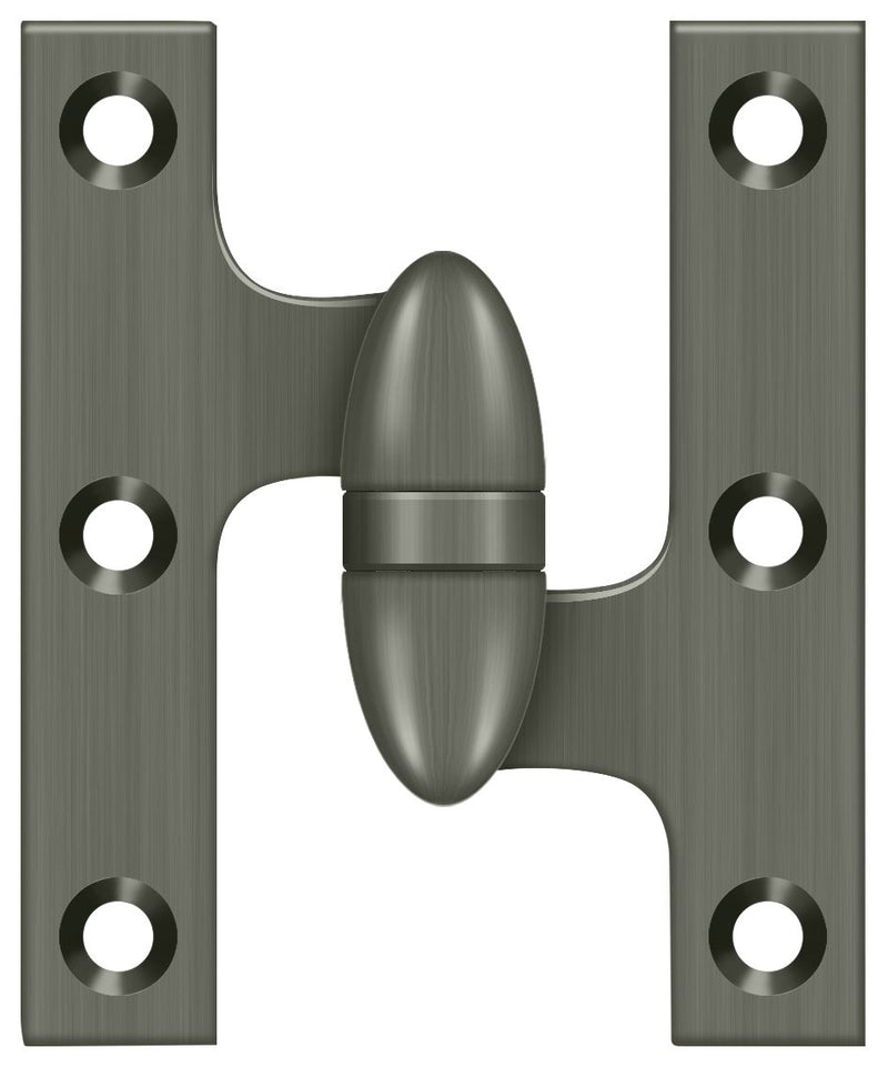 Deltana 3" x 2-1/2" Left Hand Olive Knuckle Hinge; Deltana