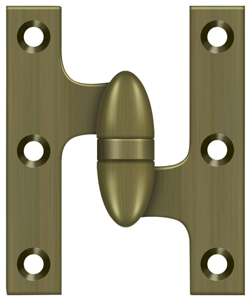 Deltana 3" x 2-1/2" Left Hand Olive Knuckle Hinge; Deltana