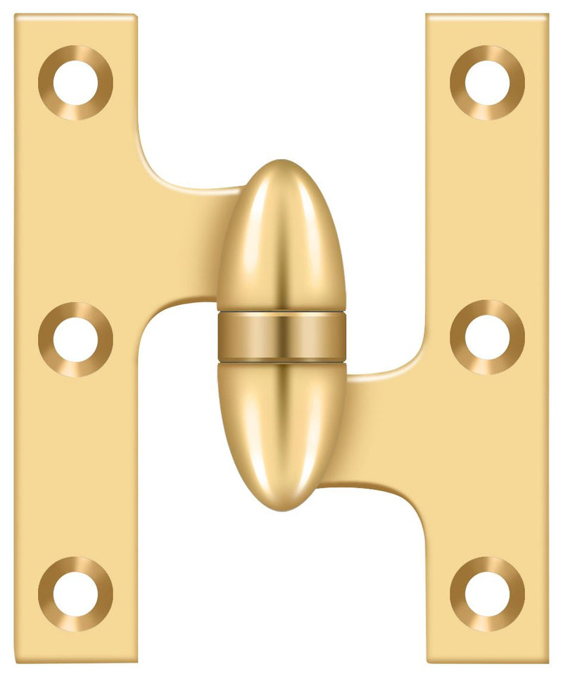 Deltana 3" x 2-1/2" Left Hand Olive Knuckle Hinge; Deltana