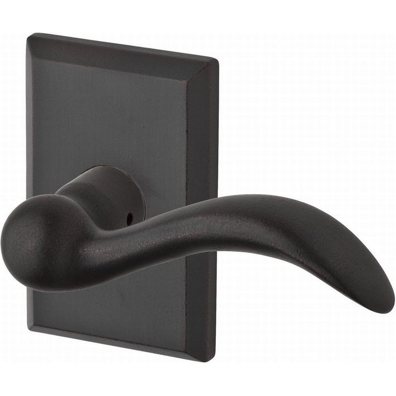 Baldwin Reserve Privacy Arch Lever and Rustic Square Rose with 6AL Latch and Dual Strike Baldwin Reserve