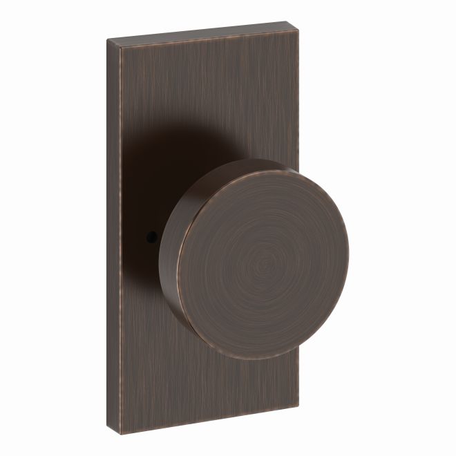 Baldwin Reserve Privacy Contemporary Knob and Contemporary 5" Rose with 6AL Latch and Dual Strike Baldwin Reserve