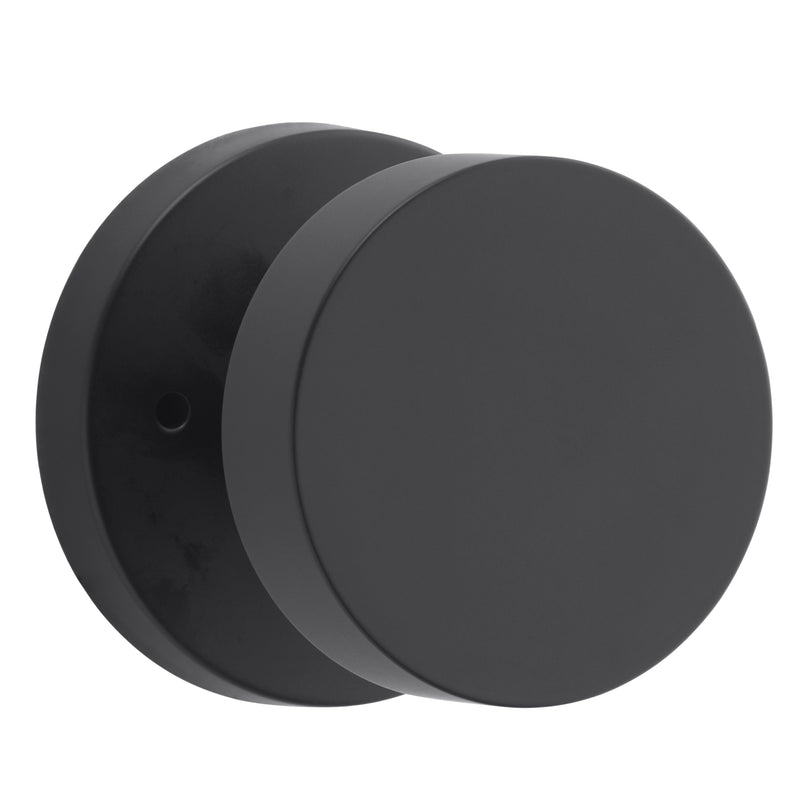 Baldwin Reserve Privacy Contemporary Knob and Contemporary Round Rose with 6AL Latch and Dual Strike Baldwin Reserve