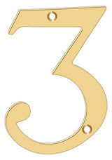 Deltana 4" Numbers; Solid Brass; Deltana