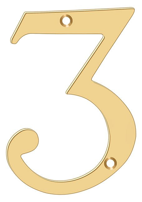 Deltana 4" Numbers; Solid Brass; Deltana