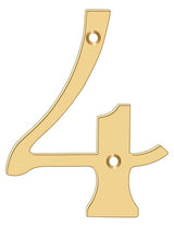 Deltana 4" Numbers; Solid Brass; Deltana