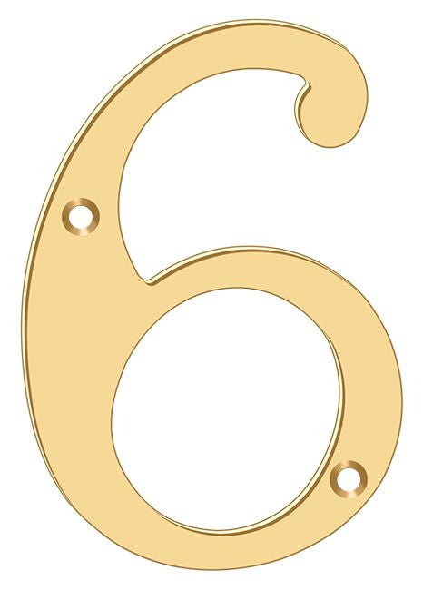 Deltana 4" Numbers; Solid Brass; Deltana