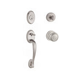 Baldwin Reserve Single Cylinder Columbus Handleset Traditional Knob and Traditional Round Rose with 6AL Latch and Dual Strike Baldwin Reserve