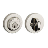 Baldwin Reserve Single Cylinder Contemporary Round Deadbolt with 6AL Latch and Dual Strike Baldwin Reserve