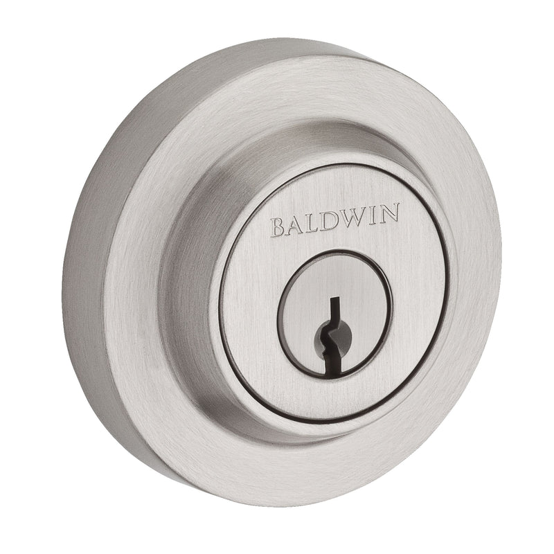 Baldwin Reserve Single Cylinder Contemporary Round Deadbolt with 6AL Latch and Dual Strike Baldwin Reserve