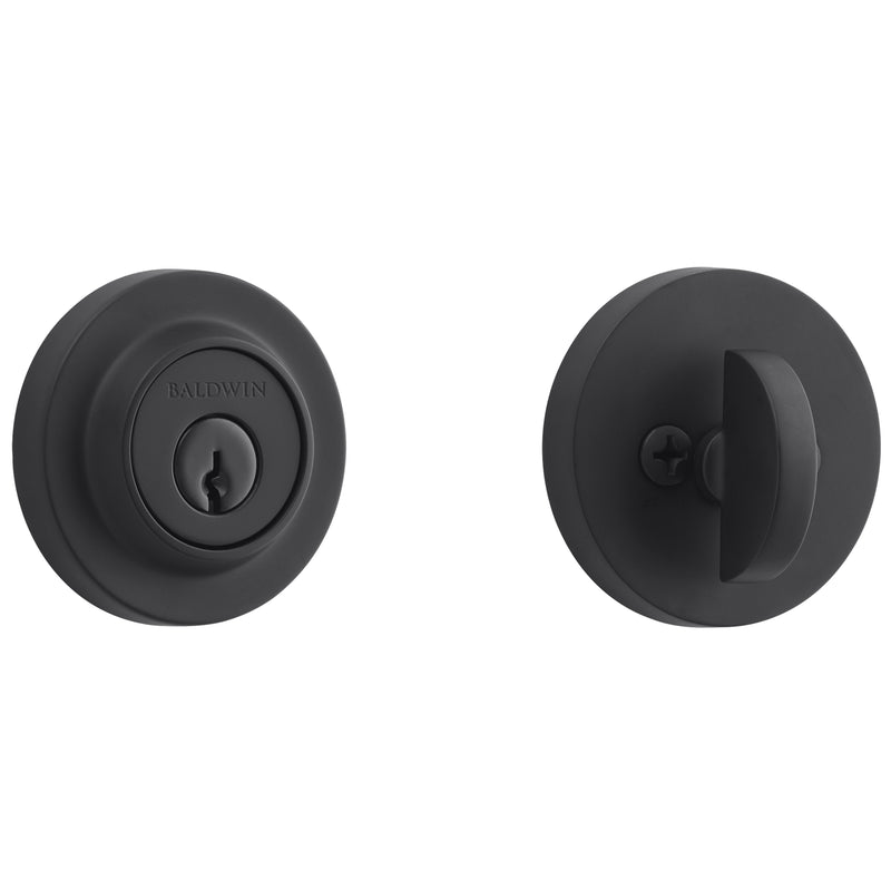 Baldwin Reserve Single Cylinder Contemporary Round Deadbolt with 6AL Latch and Dual Strike Baldwin Reserve