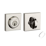 Baldwin Reserve Single Cylinder Contemporary Square Deadbolt with 6AL Latch; Dual Strike; and SmartKey Baldwin Reserve