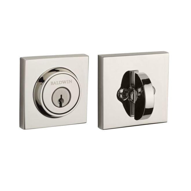 Baldwin Reserve Single Cylinder Contemporary Square Deadbolt with 6AL Latch and Dual Strike Baldwin Reserve