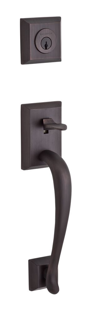 Baldwin Reserve Single Cylinder Napa Handleset Round Knob and Traditional Round Rose with 6AL Latch; Dual Strike; and SmartKey Baldwin Reserve