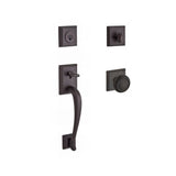 Baldwin Reserve Single Cylinder Napa Handleset Traditional Knob and Traditional Square Rose with 6AL Latch and Dual Strike Baldwin Reserve