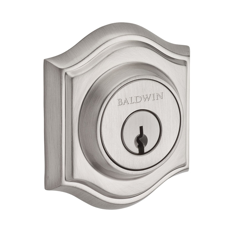 Baldwin Reserve Single Cylinder Traditional Arch Deadbolt with 6AL Latch and Dual Strike Baldwin Reserve