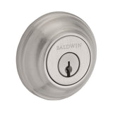 Baldwin Reserve Single Cylinder Traditional Round Deadbolt with 6AL Latch and Dual Strike Baldwin Reserve