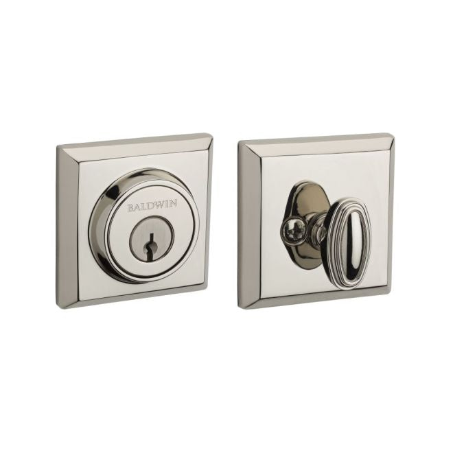 Baldwin Reserve Single Cylinder Traditional Square Deadbolt with 6AL Latch and Dual Strike Baldwin Reserve