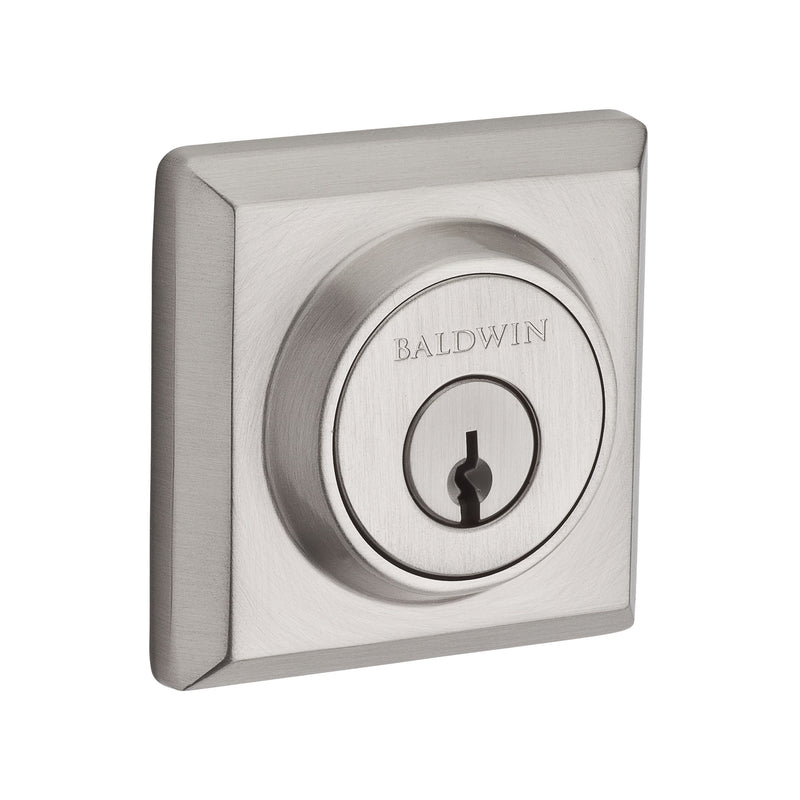 Baldwin Reserve Single Cylinder Traditional Square Deadbolt with 6AL Latch and Dual Strike Baldwin Reserve