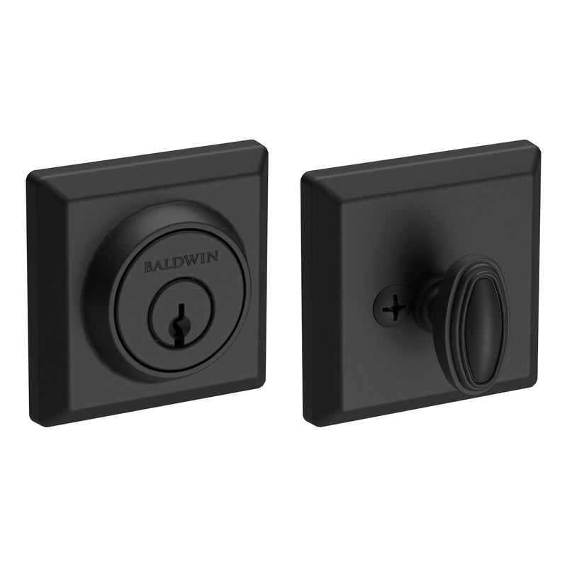 Baldwin Reserve Single Cylinder Traditional Square Deadbolt with 6AL Latch and Dual Strike Baldwin Reserve