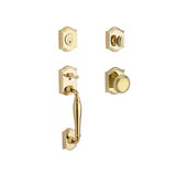 Baldwin Reserve Single Cylinder Westcliff Handleset Traditional Knob and Traditional Arch Rose with 6AL Latch and Dual Strike Baldwin Reserve